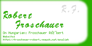 robert froschauer business card